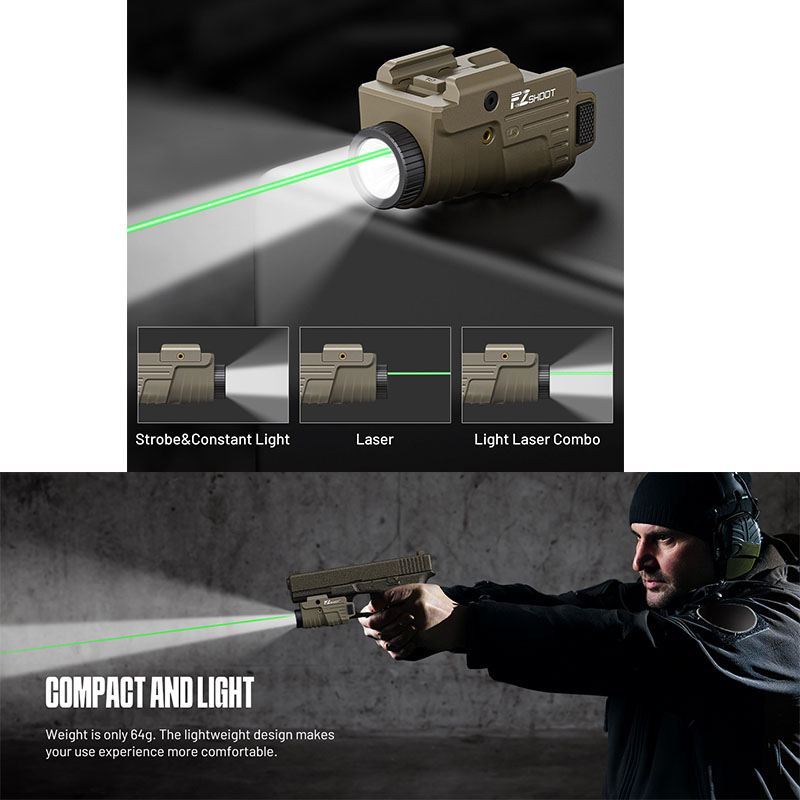 Industrial Green Laser - EZshoot Taschenlampe Pistolenlicht Grüner Laser Combo