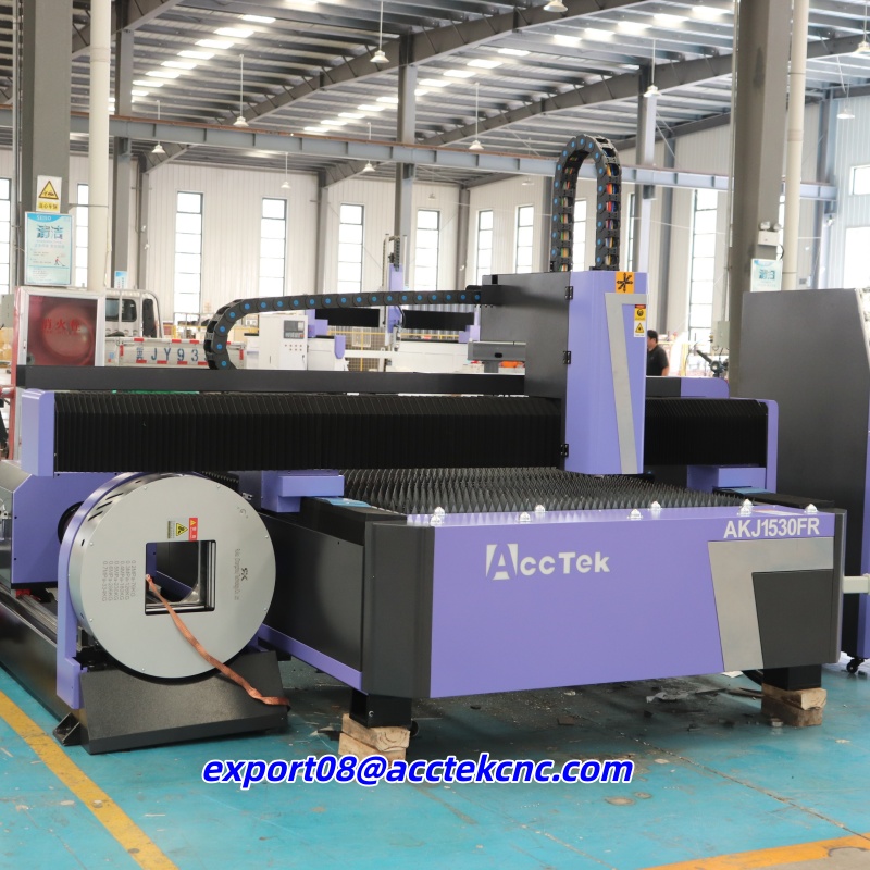 Industrial Laser Price - Günstige Faserlaser-Schneidemaschine mit Drehvorrichtung, Gantry-Automatik für