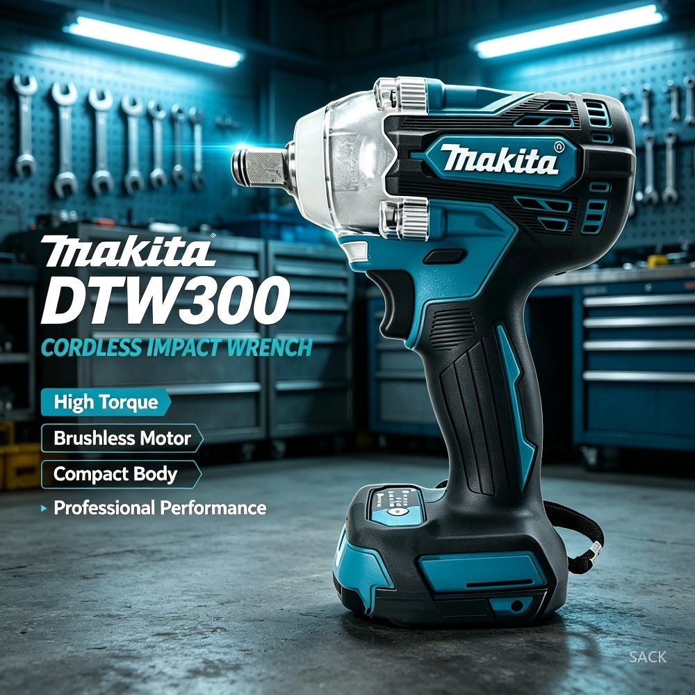 Makita Drill Dtw300 - Makita DTW300 330N.M Bürstenloser Akku-Schlagschrauber, Wiederaufladbares
