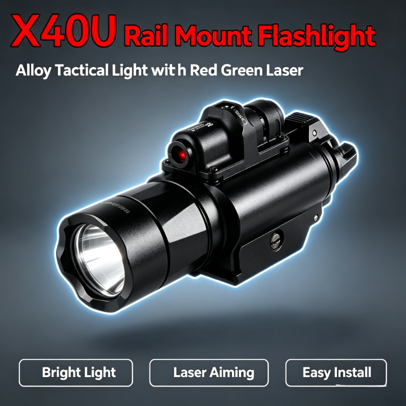Industrial Green Laser - Taktisches Zubehör X400U Legierungs-Schienenmontage Taschenlampe Rot-Grün-Laser