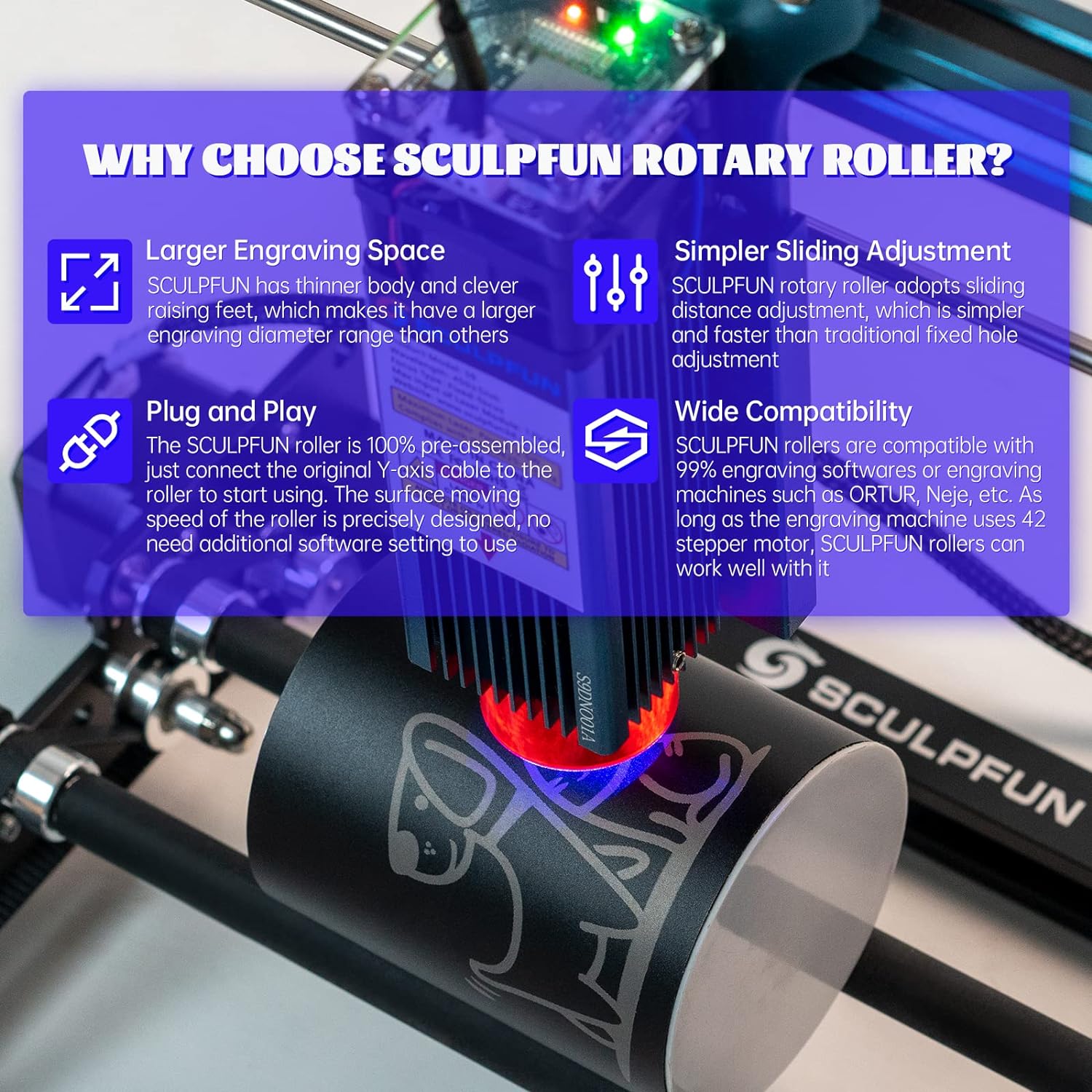 SCULPFUN Laser-Rotationswalze, – Rotary Axis Laser Engraver Bewertung und Preis