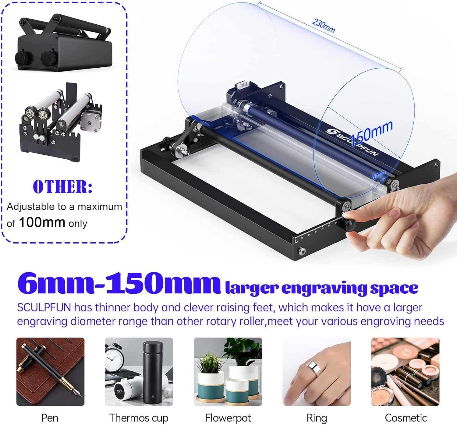 SCULPFUN Laser-Rotationswalze, – Rotary Axis Laser Engraver Bewertung und Preis