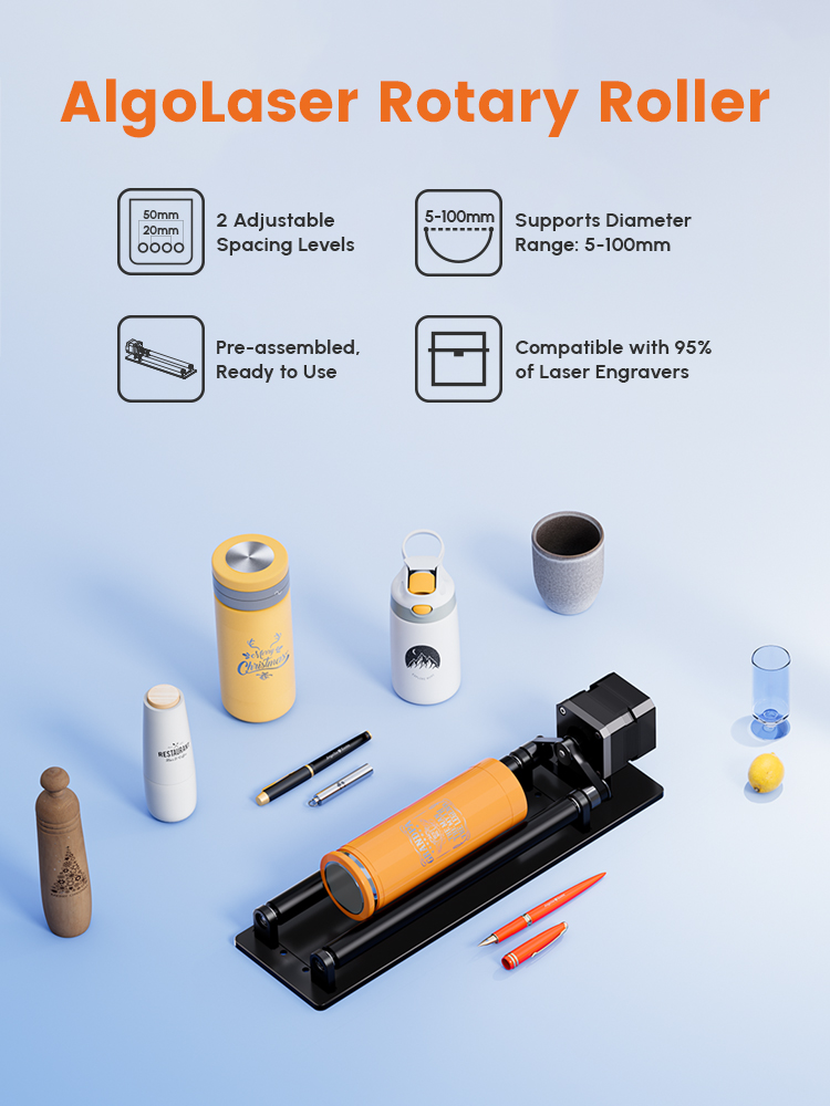 AlgoLaser Rotationsroller 360  – Rotary Axis Laser Engraver Bewertung und Preis